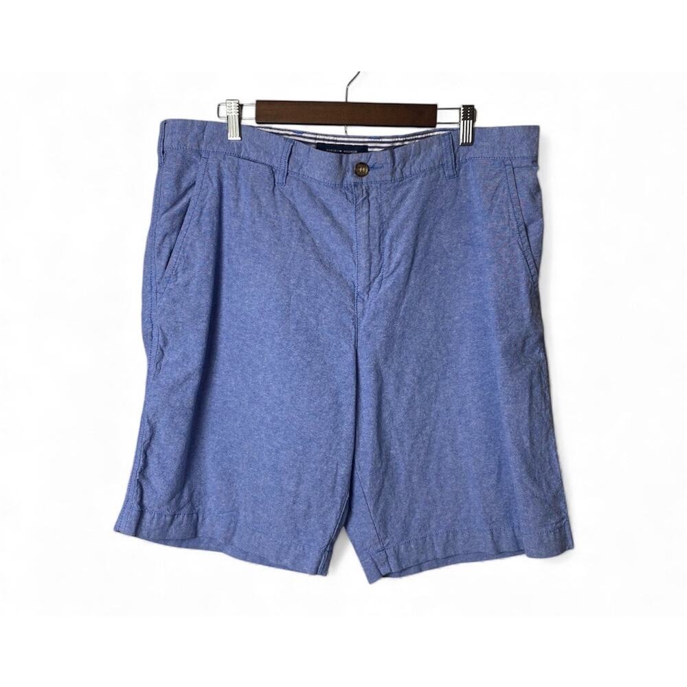 Tommy Hilfiger Blue Chambray 100% Cotton Beachy Bermuda Shorts Men's Size 38